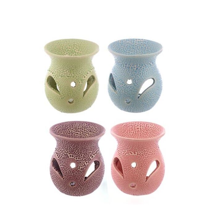 Puckator Small Textured Ceramic Oil Burners with Cut Out Pattern